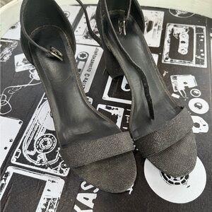 Chunky Block Glitter Heels